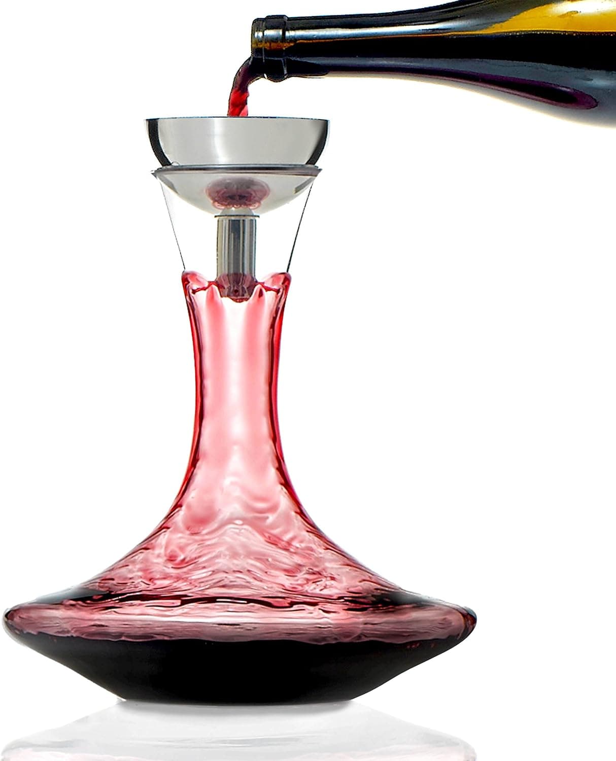 Wine Enthusiast Vivid Wine Decanter & Aerating Funnel Set 4pc