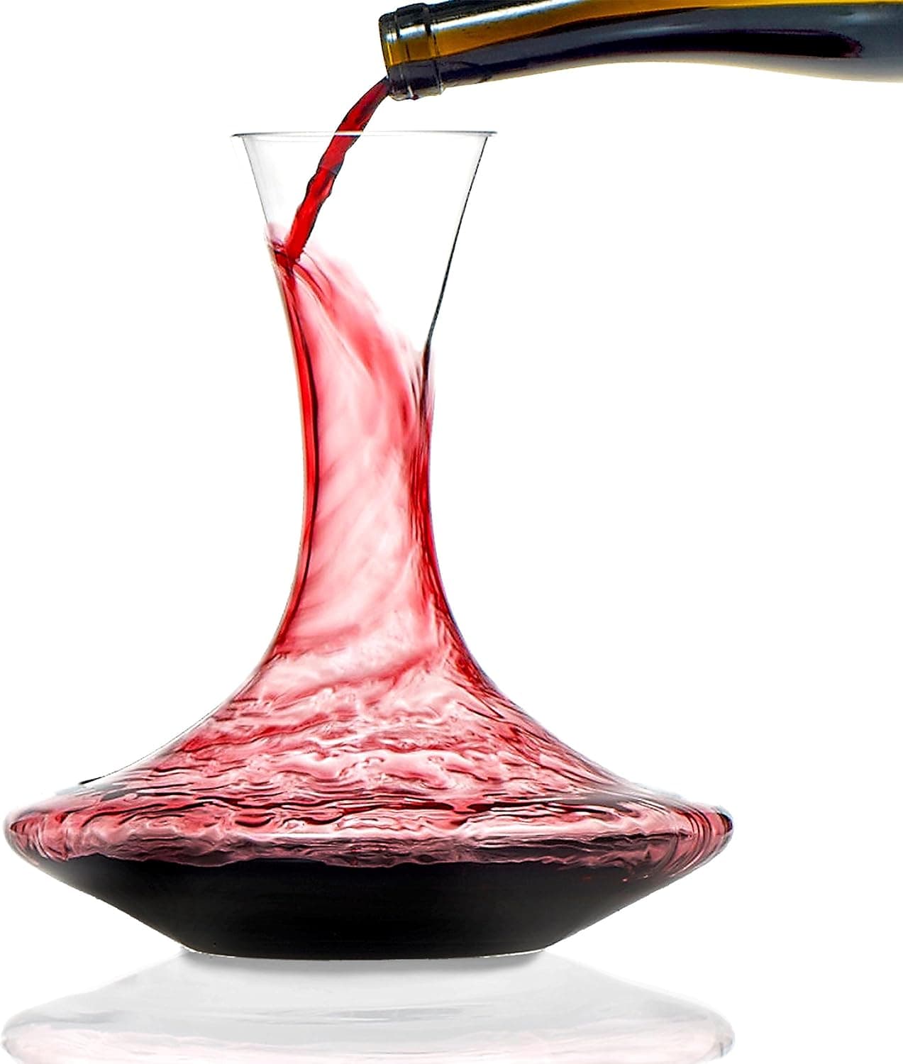 Wine Enthusiast Crystal Vivid Wide Base Wine Decanter 47oz