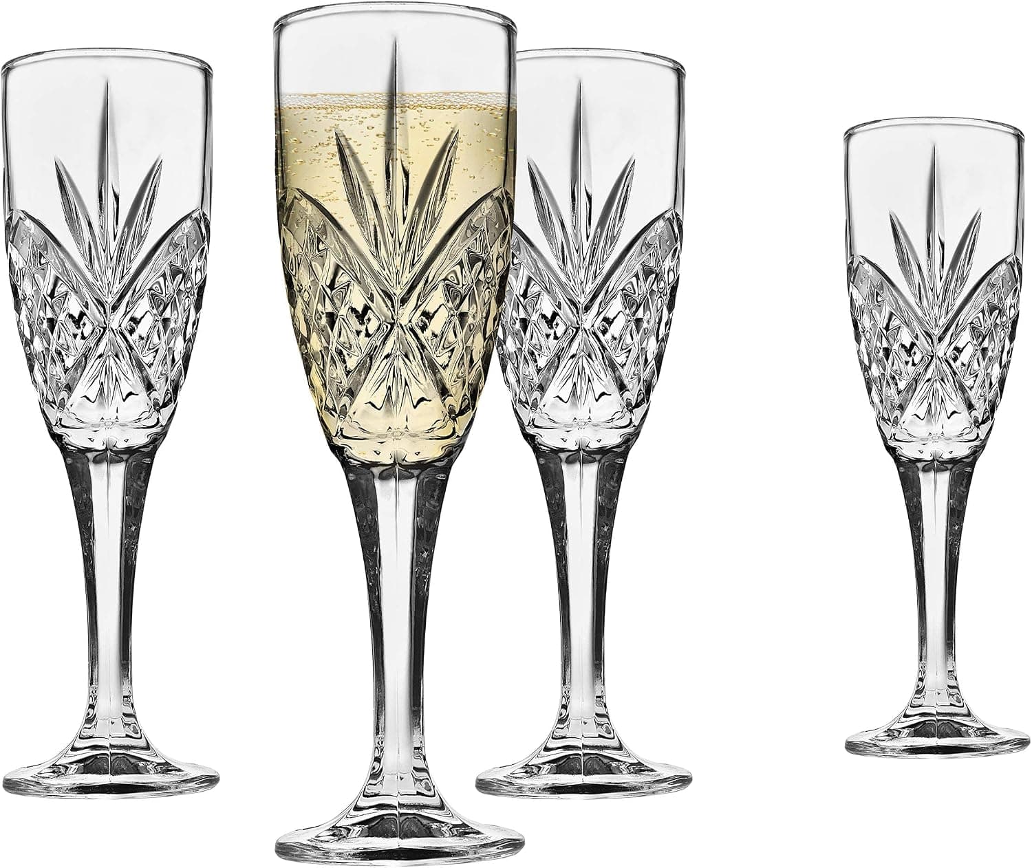 Godinger Dublin Crystal Champagne Flutes Set of 4, 6oz