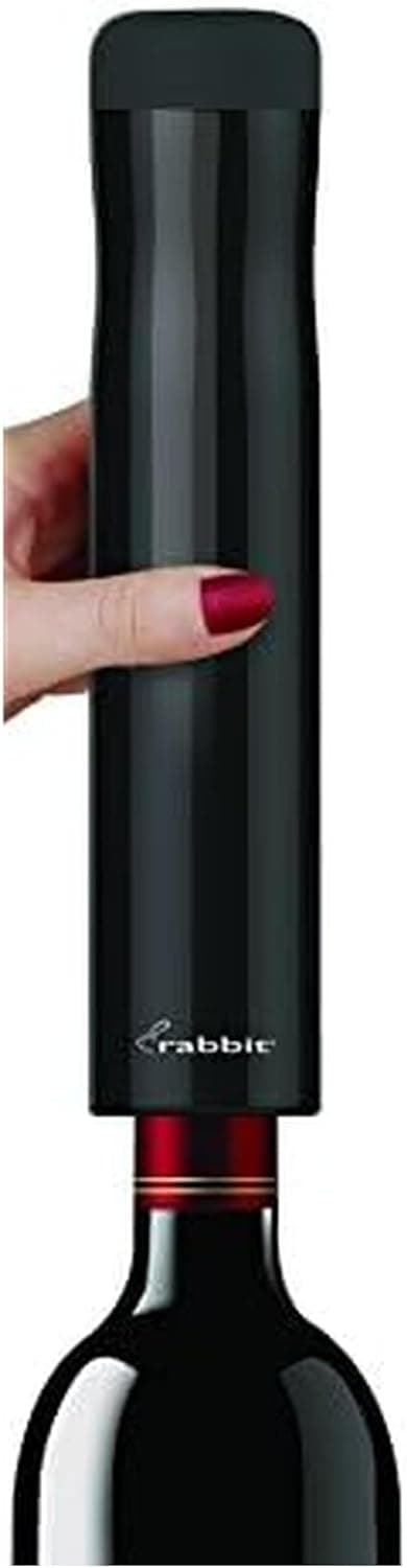 Rabbit Automatic Electric Corkscrew Wine Opener, Cordless (Black)