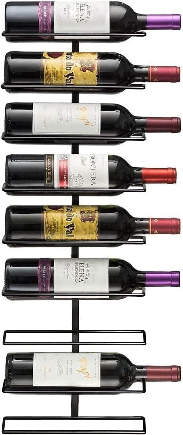 Sorbus Wall Mount Wine Rack, Holds 9 Bottles, Black Metal