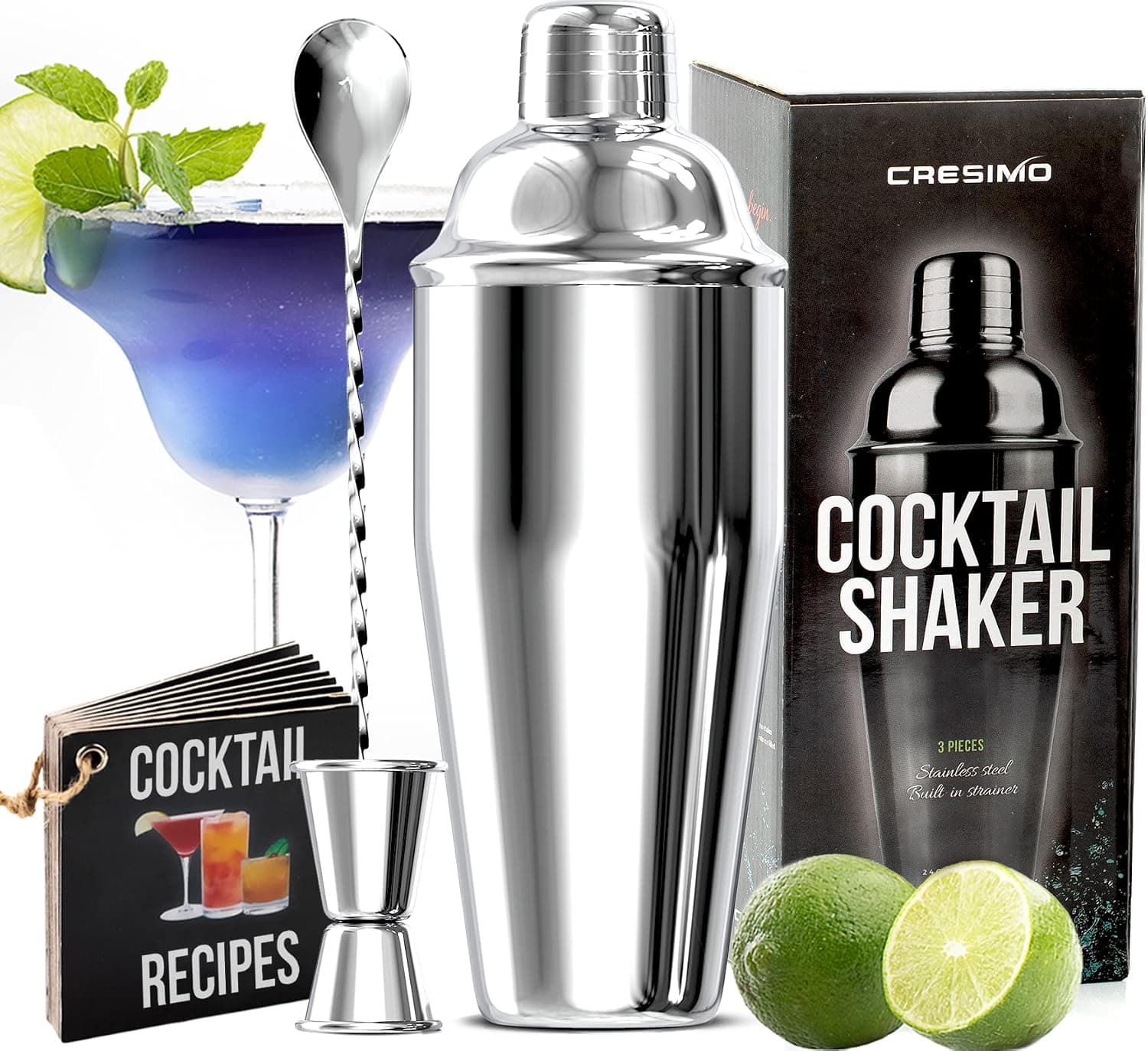 Cresimo 24oz Cocktail Shaker Set with Bar Accessories