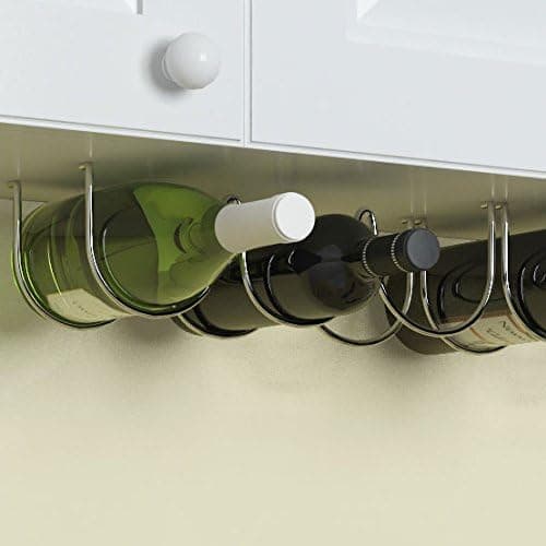 Under Cabinet Wine Rack and Liquor Bottle Holder, Chrome Finish (3 Bottles)