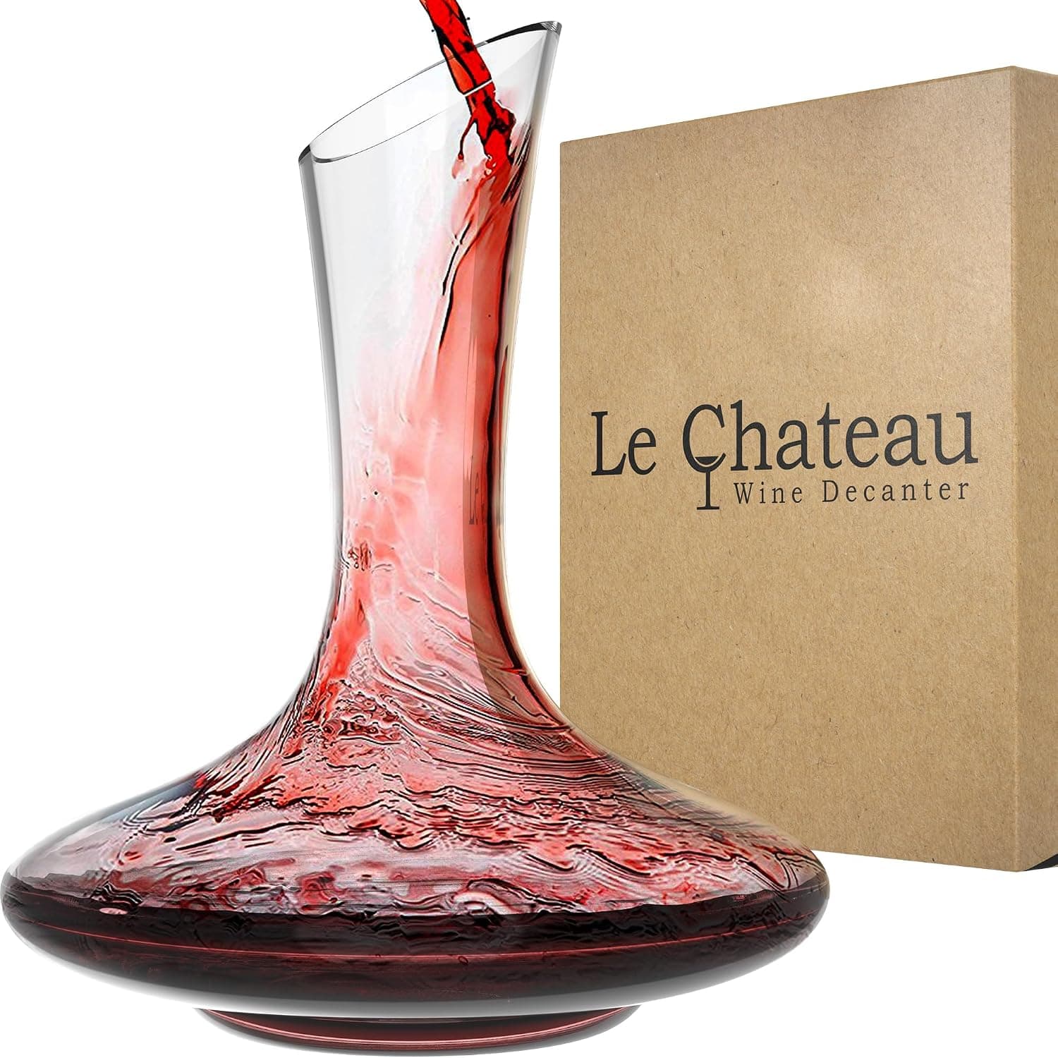Le Chateau Large Crystal Wine Decanter with Aerator 750ml