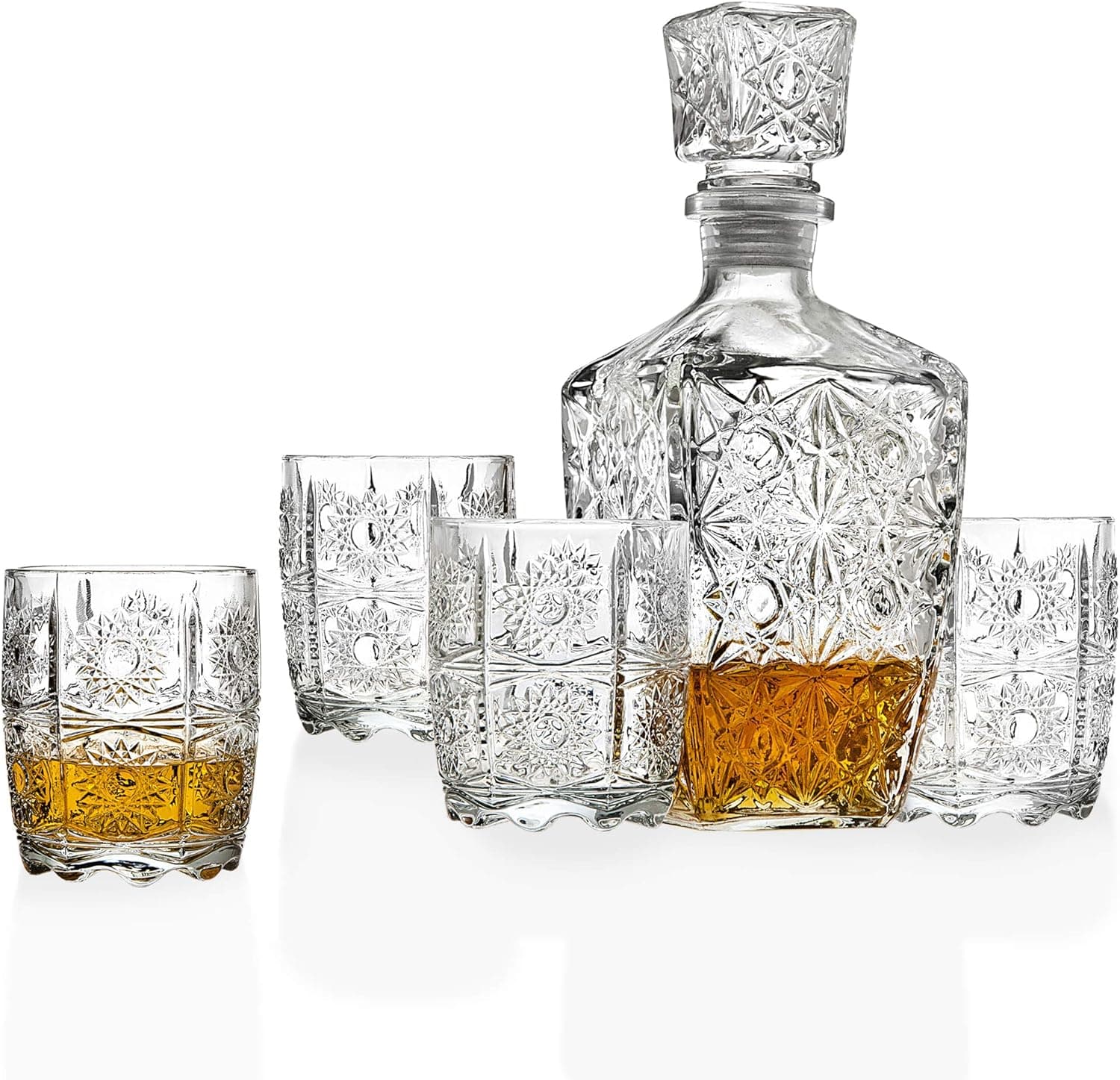 Five Piece Whiskey Decanter and Glasses Set