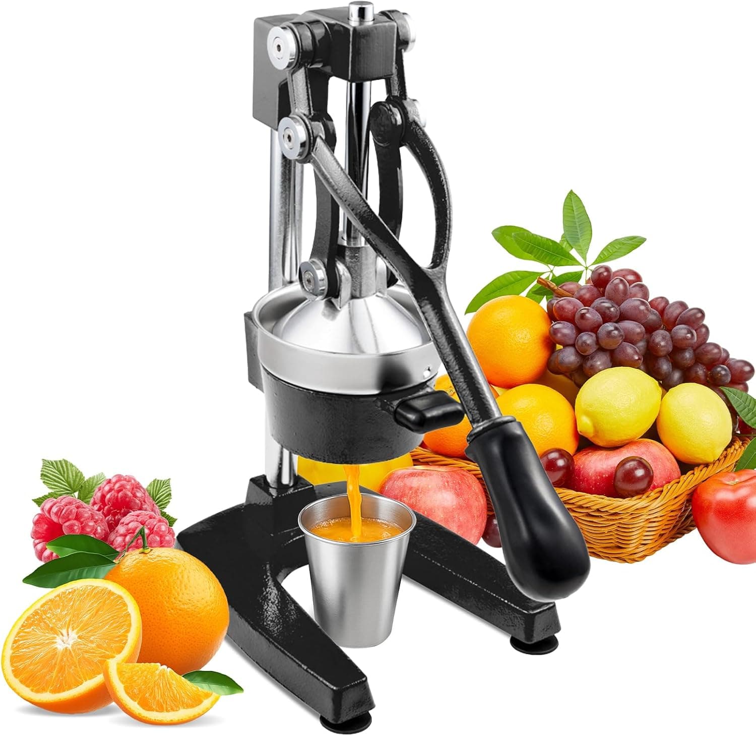 ROVSUN Professional Cast Iron Commercial Manual Citrus Juicer, Black