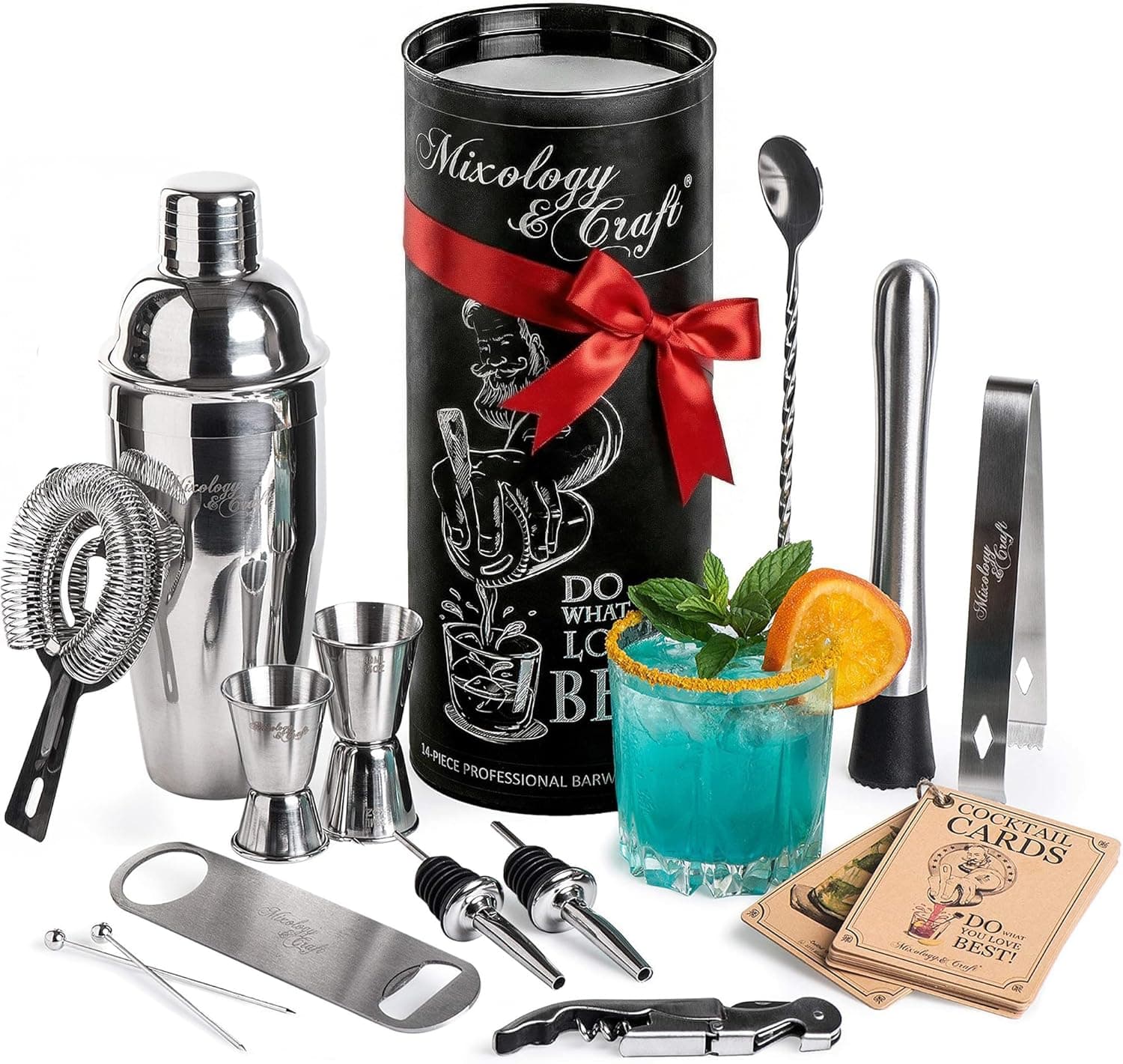 Mixology & Craft All-in-One Stainless Steel Cocktail Shaker Kit