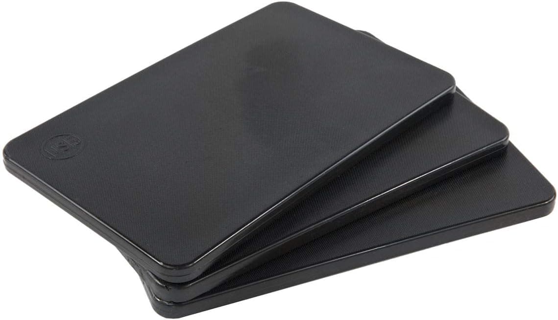Black 10 x 6 Inch Cutting Board for Bar, HDPP NSF (3 Pack)