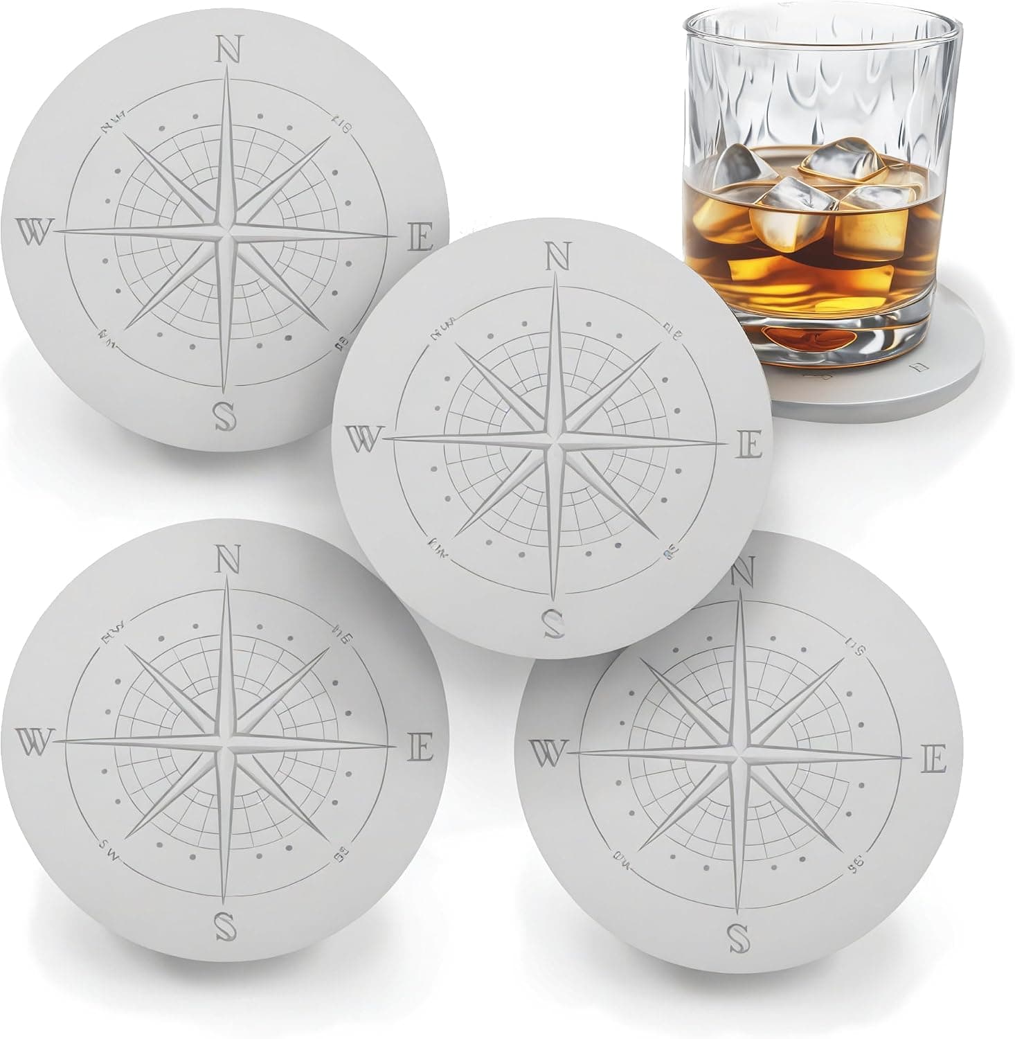McCarter Compass Absorbent Drink Coasters Set of 4
