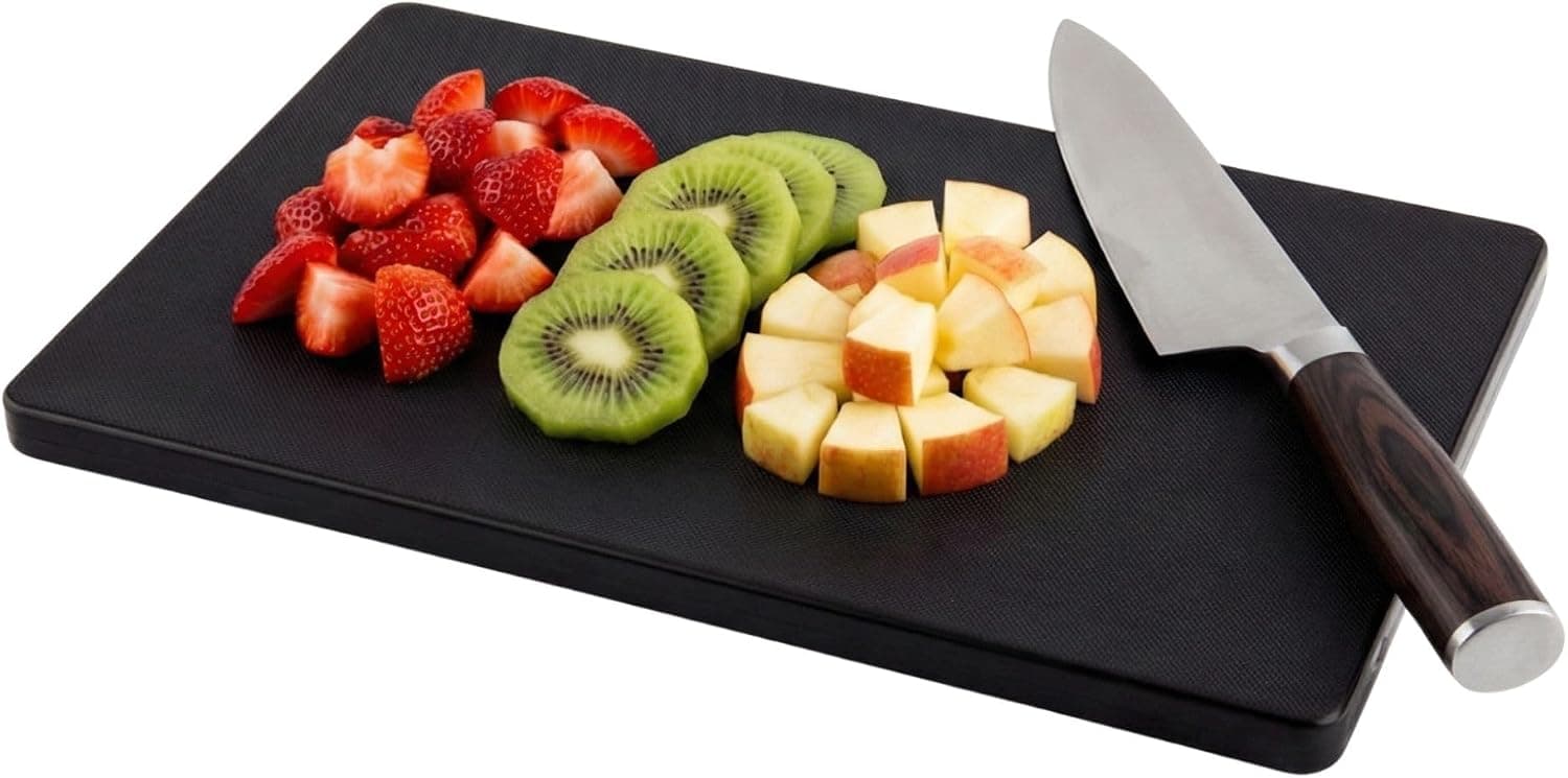 Restaurantware Bar Cutting Board 6" x 10" Black Premium Plastic