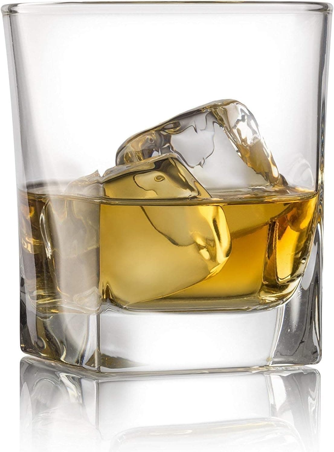 Double Old Fashioned Whiskey Glass Set of 4 with Granite Chilling Stones, 10oz