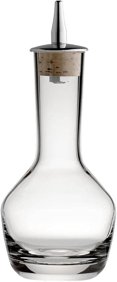 Mixologists Bitters Bottle - Handblown Cocktail Dasher Glass Bottle with Cork Top, 3 oz