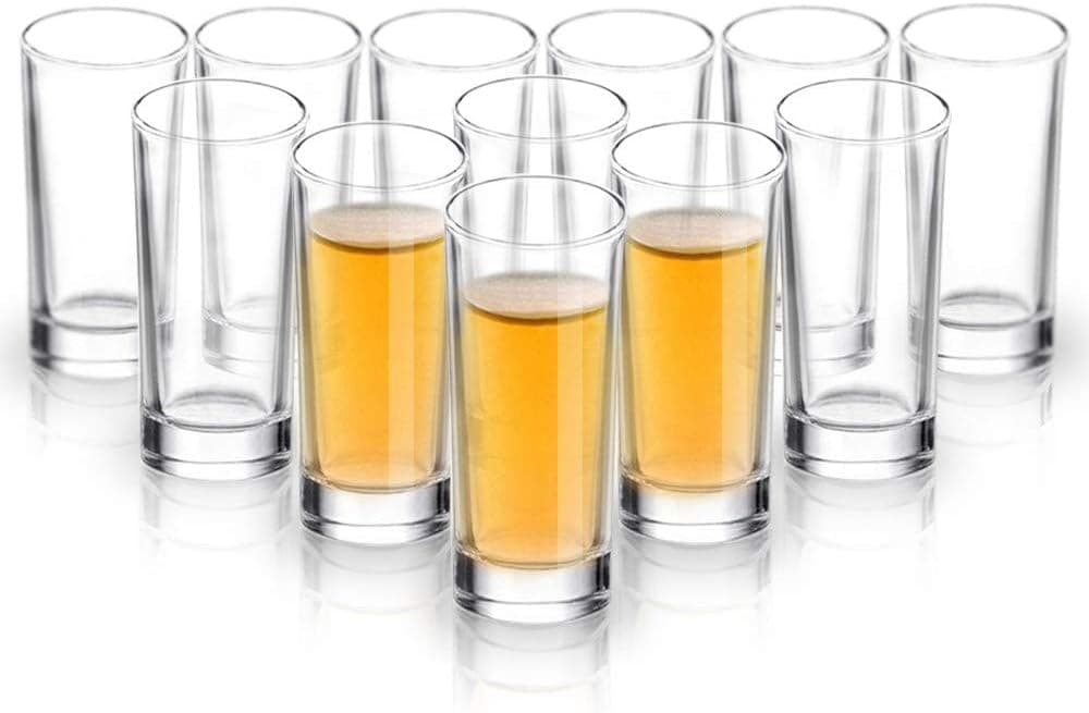 Elivia Shot Glass Set with Heavy Base 1.2oz, 12 Pack