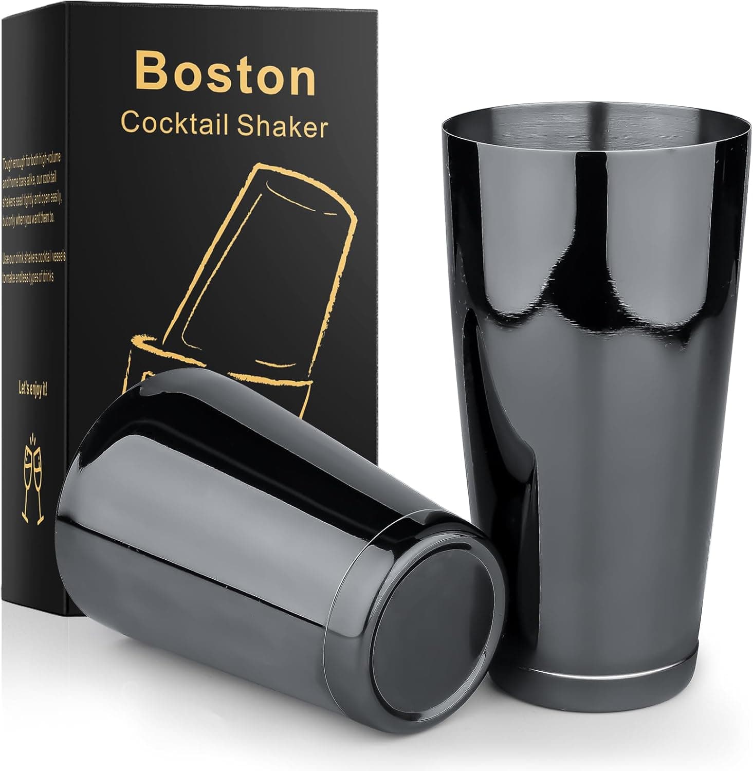 Stainless Steel Boston Shaker 18oz & 28oz Black
