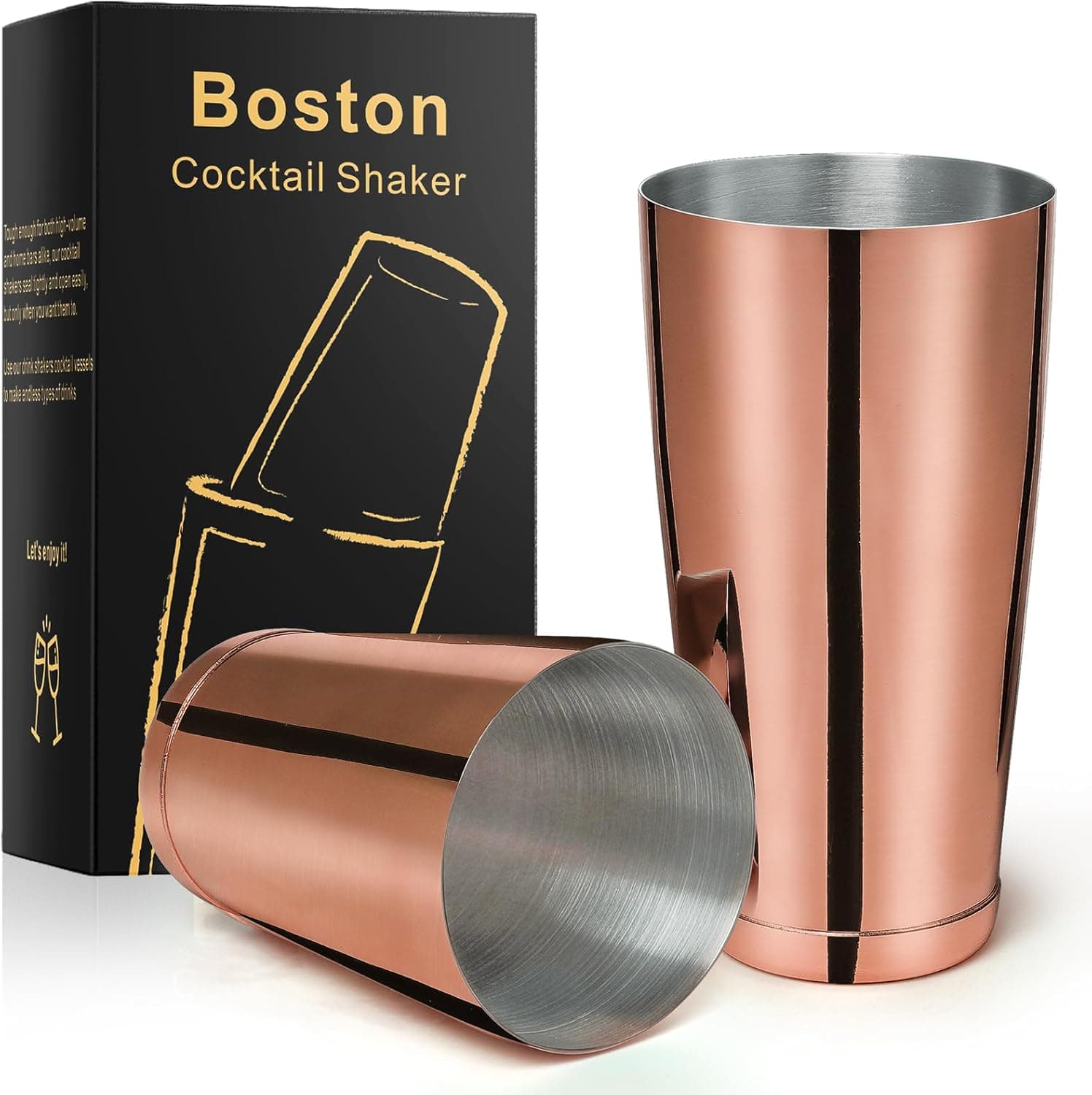 Stainless Steel Boston Shaker 18oz & 28oz Copper