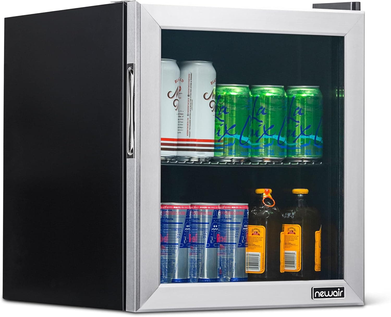 NewAir 60 Can Beverage Refrigerator, Compact Mini Fridge with Glass Door