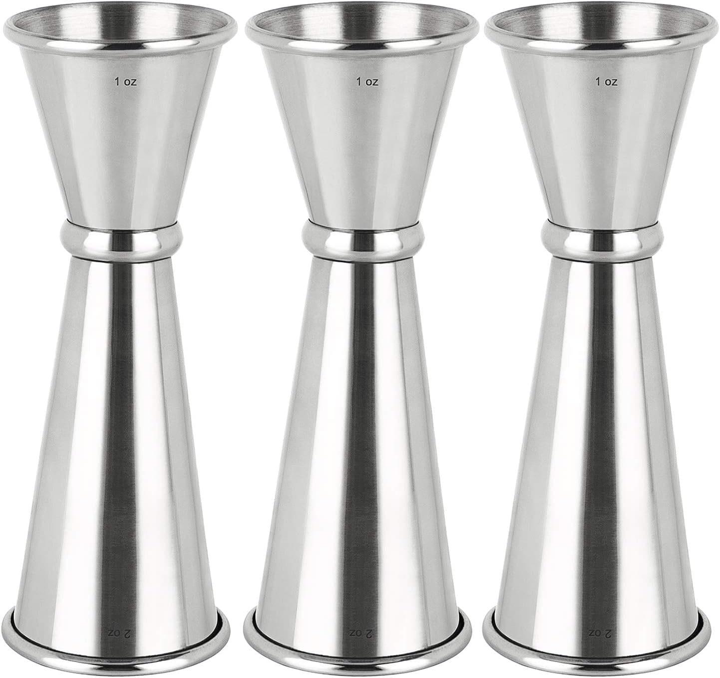3PCS Double Jigger Stainless Steel 1oz x 2oz Set