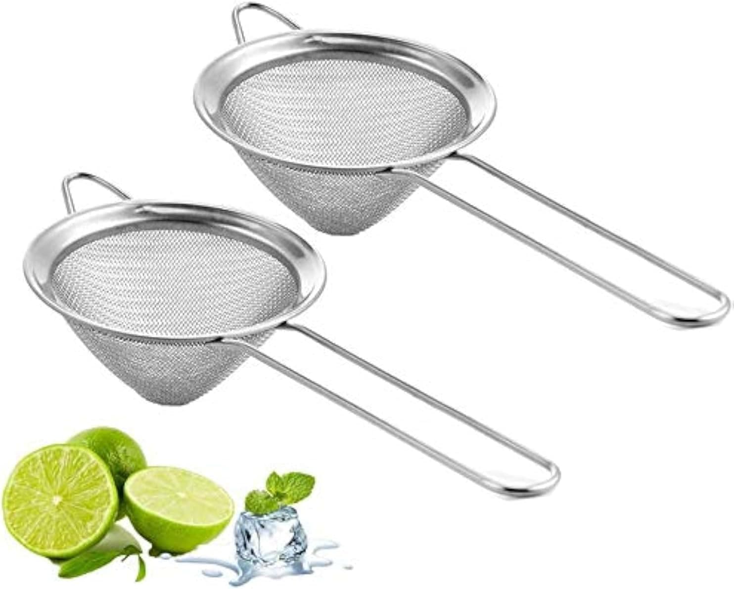 Fine Mesh Strainer for Bar - Stainless Steel Conical Strainer 3.5 Inch (2 pcs)