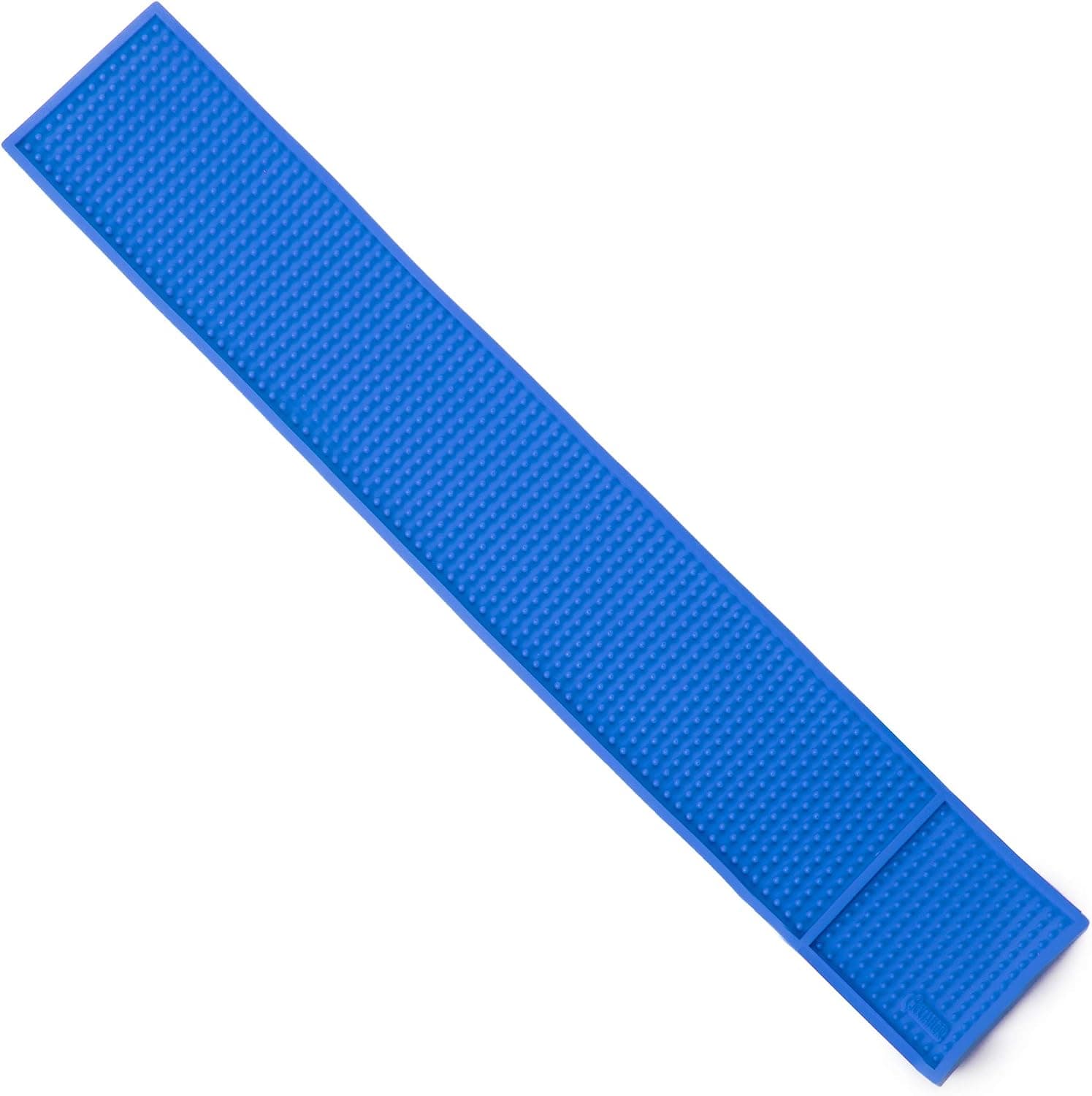 24" x 4" Rubber Bar Top Spill Mat, Blue