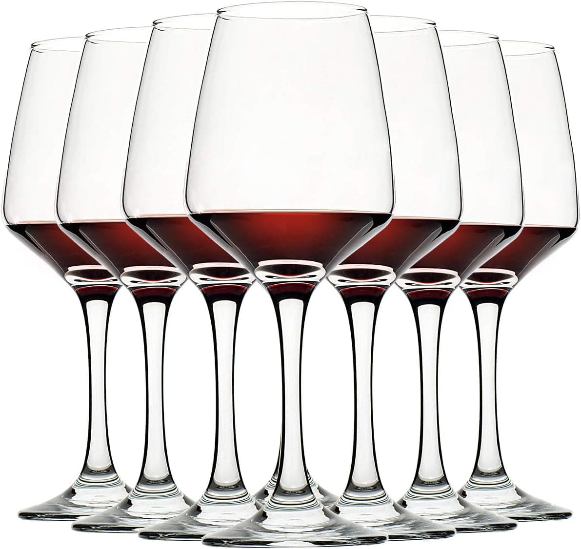 C CREST Wine Glasses Set of 8, 12oz, Lead-free, Clear, Durable