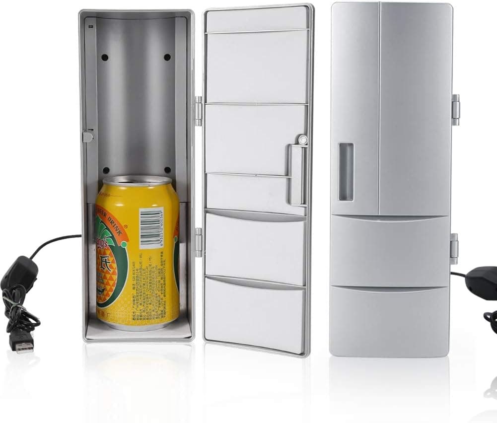 Mini Refrigerator, Compact USB Fridge Freezer for Cans/Drinks, Travel/Car/Office