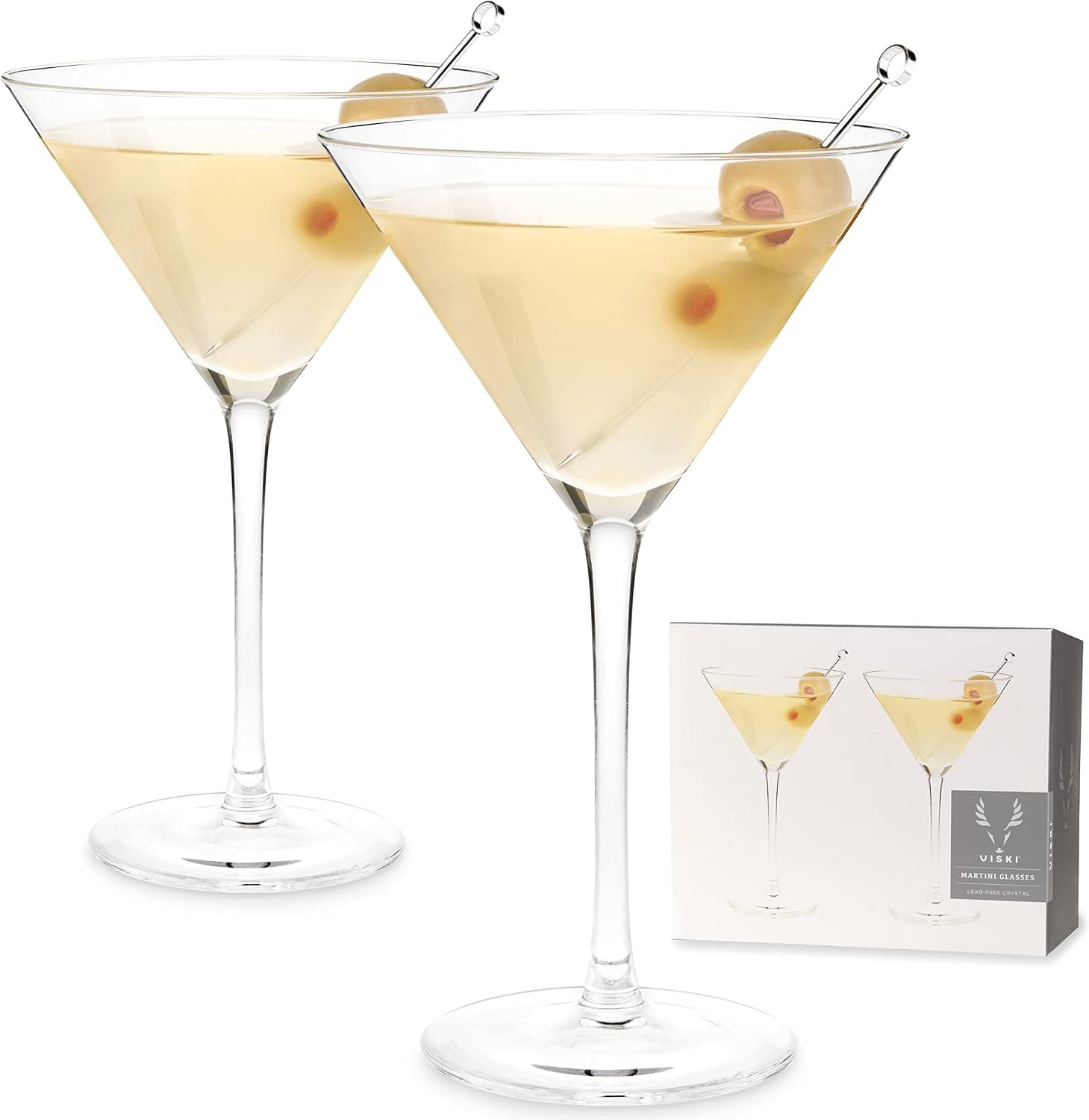 Viski Stemmed Martini Glasses Set of 2 9oz Crystal