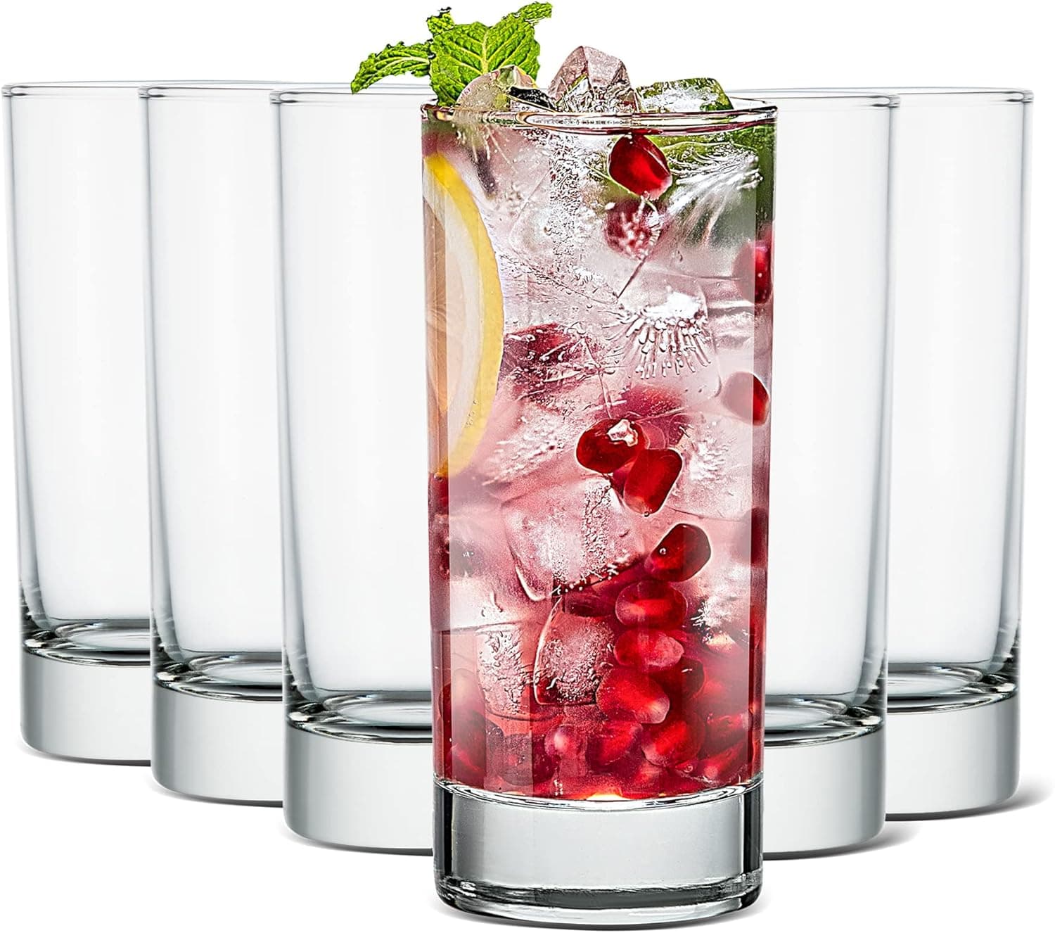 LUXU Premium Highball Drinking Glasses Set of 6, 7oz Tom Collins