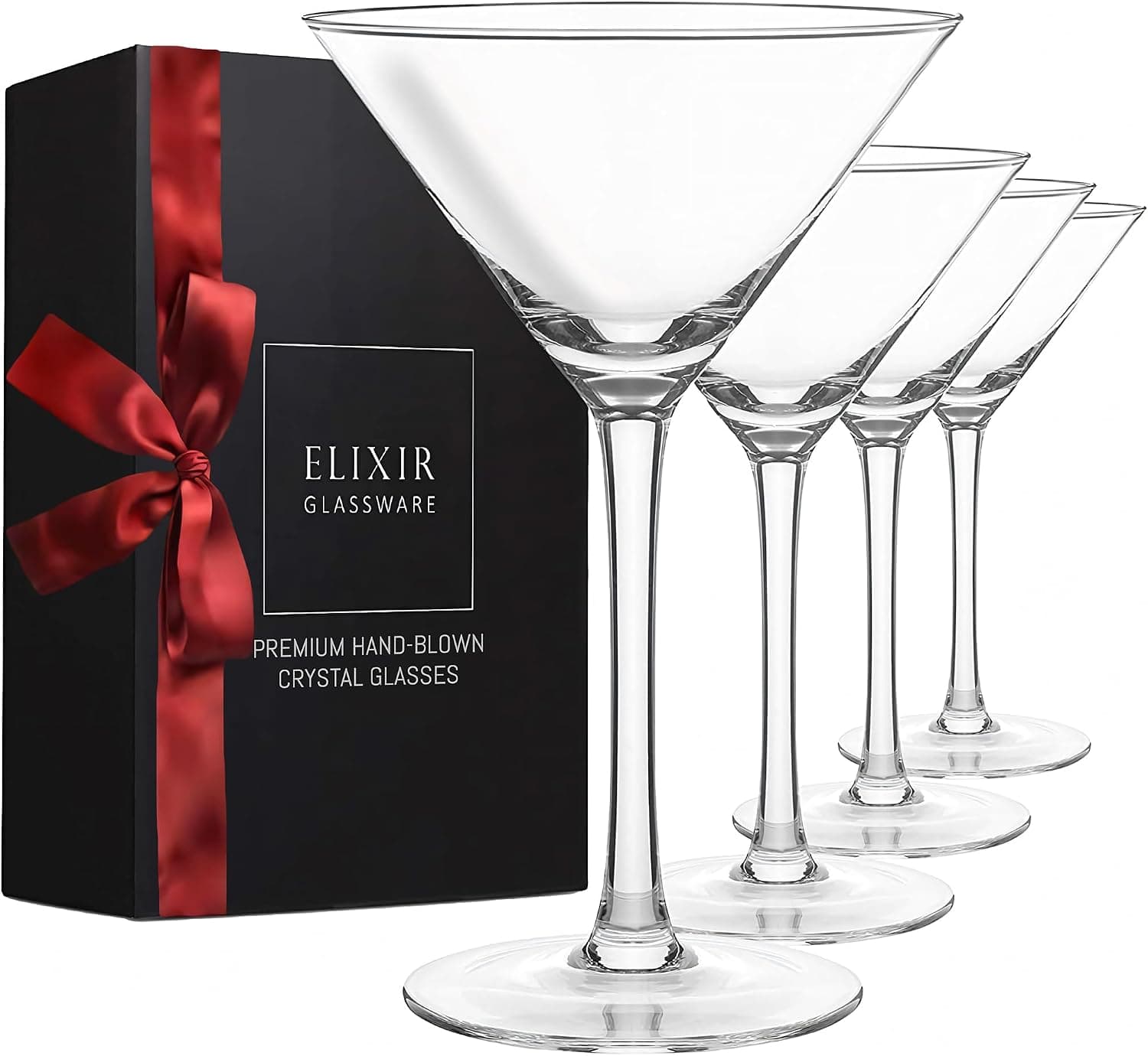ELIXIR GLASSWARE Martini Glasses Set of 2 9 oz Hand Blown Crystal