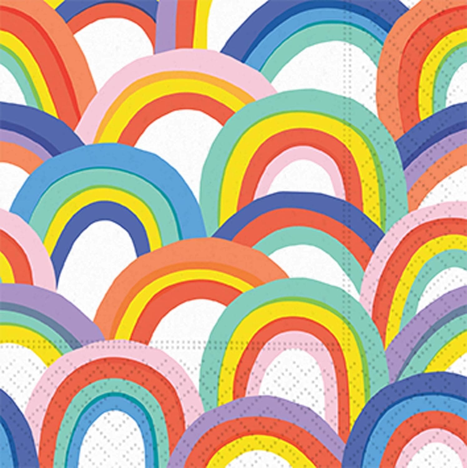 Decorative Paper Cocktail Napkins, Rainbow Party Beverage 5x5 (Pk 40)