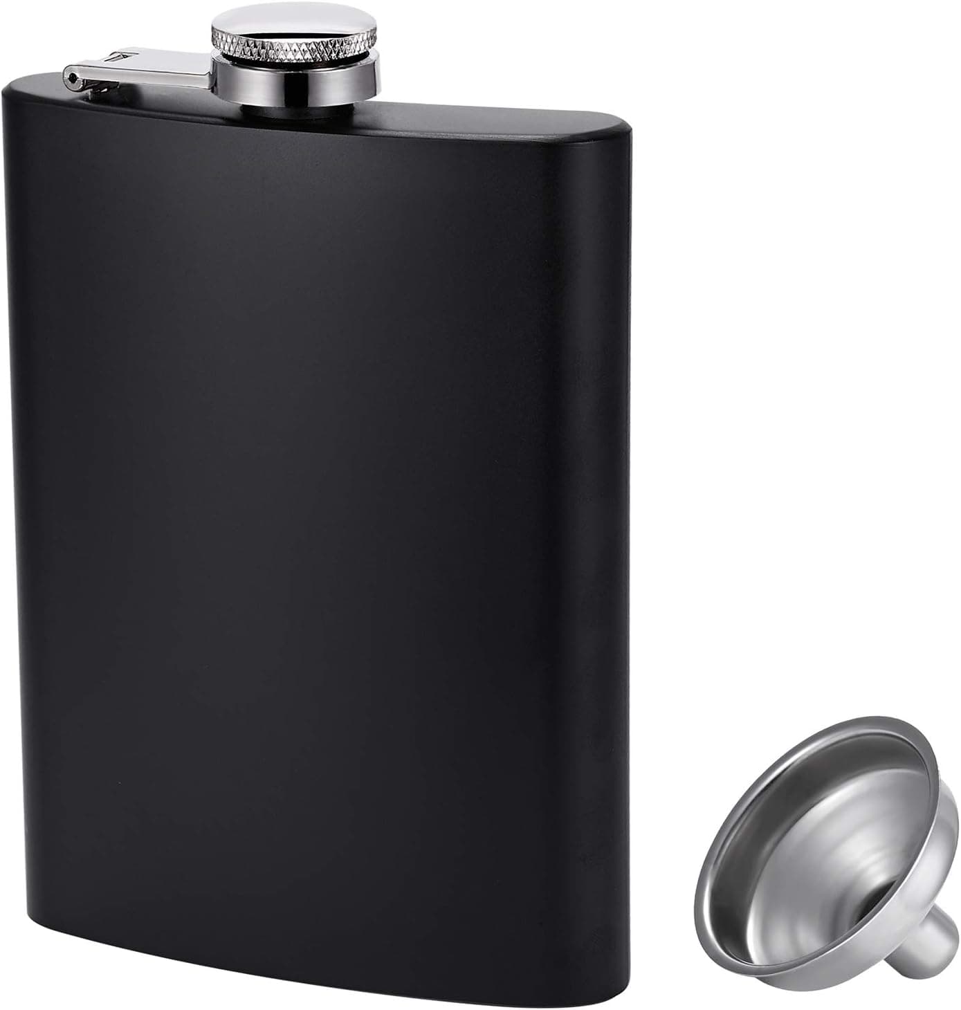 Leak-Proof Hip Flask with Funnel Set 8oz (Black)