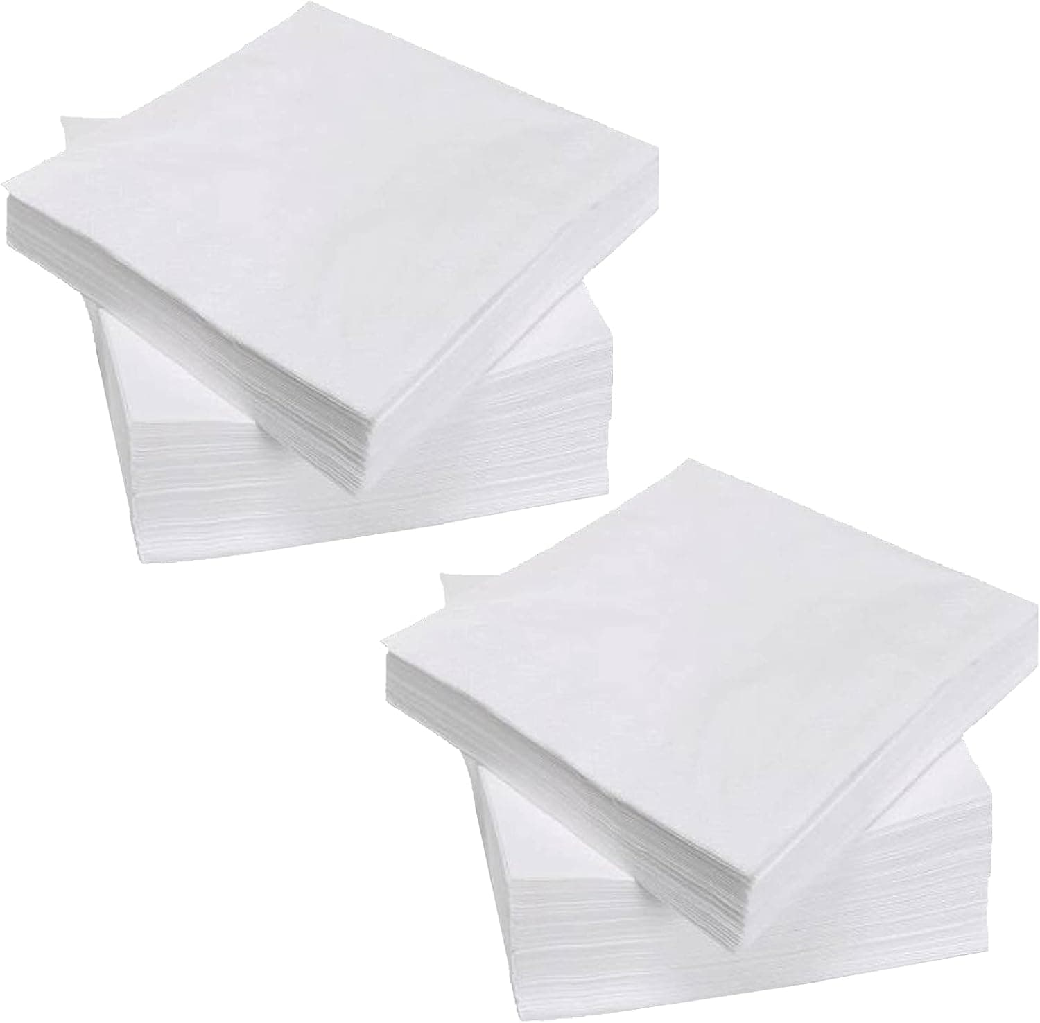 200 Count 2-Ply Plain White Beverage Cocktail Napkins 4.9 x 4.9