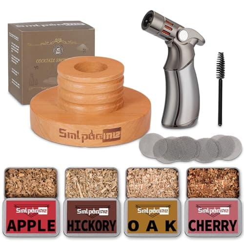 Cocktail Smoker Kit with Torch, Old Fashioned Whiskey Smoker-Without Butane | Bourbon Drink Smoker with 4 Flavors Wood Chips, Father's Birthday Gifts for Husband Men Dad