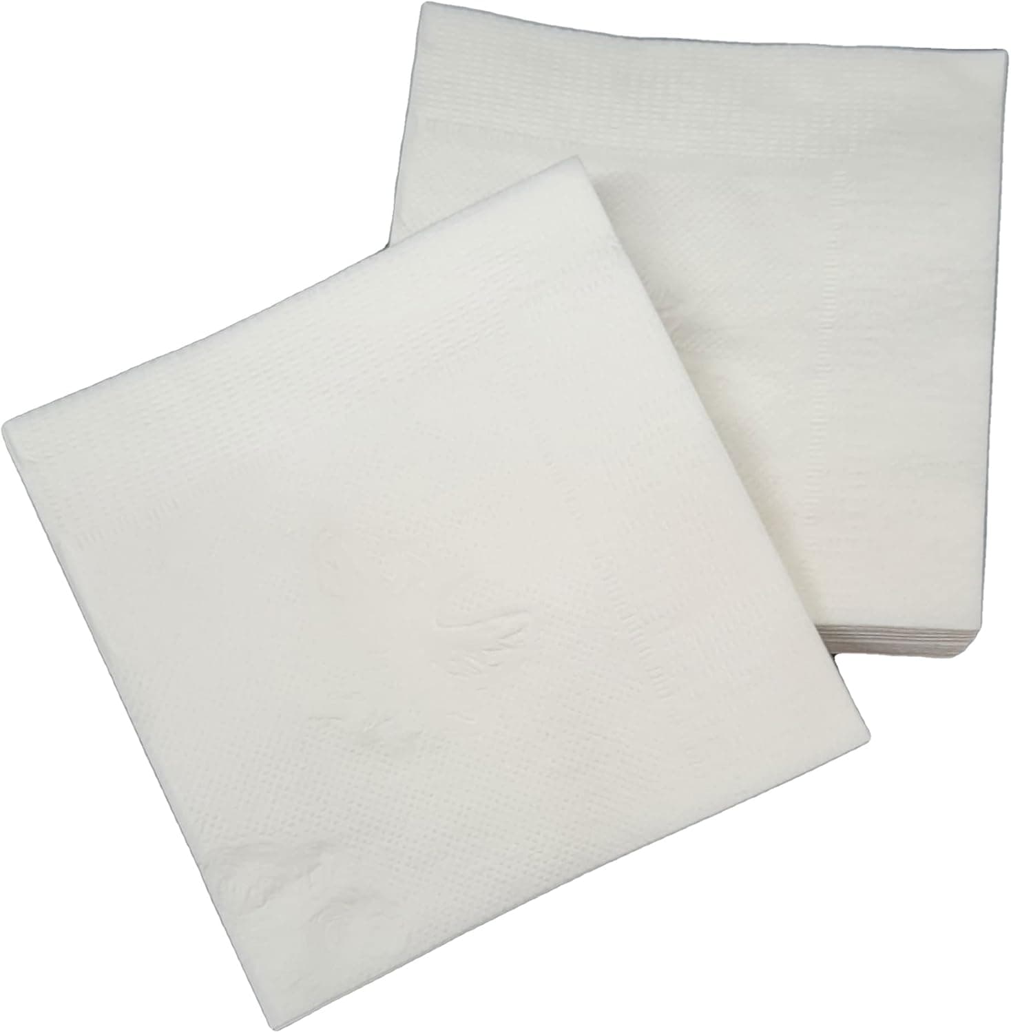 Square Paper Napkins, White Disposable 1-ply 1/4 fold (Pack of 500)