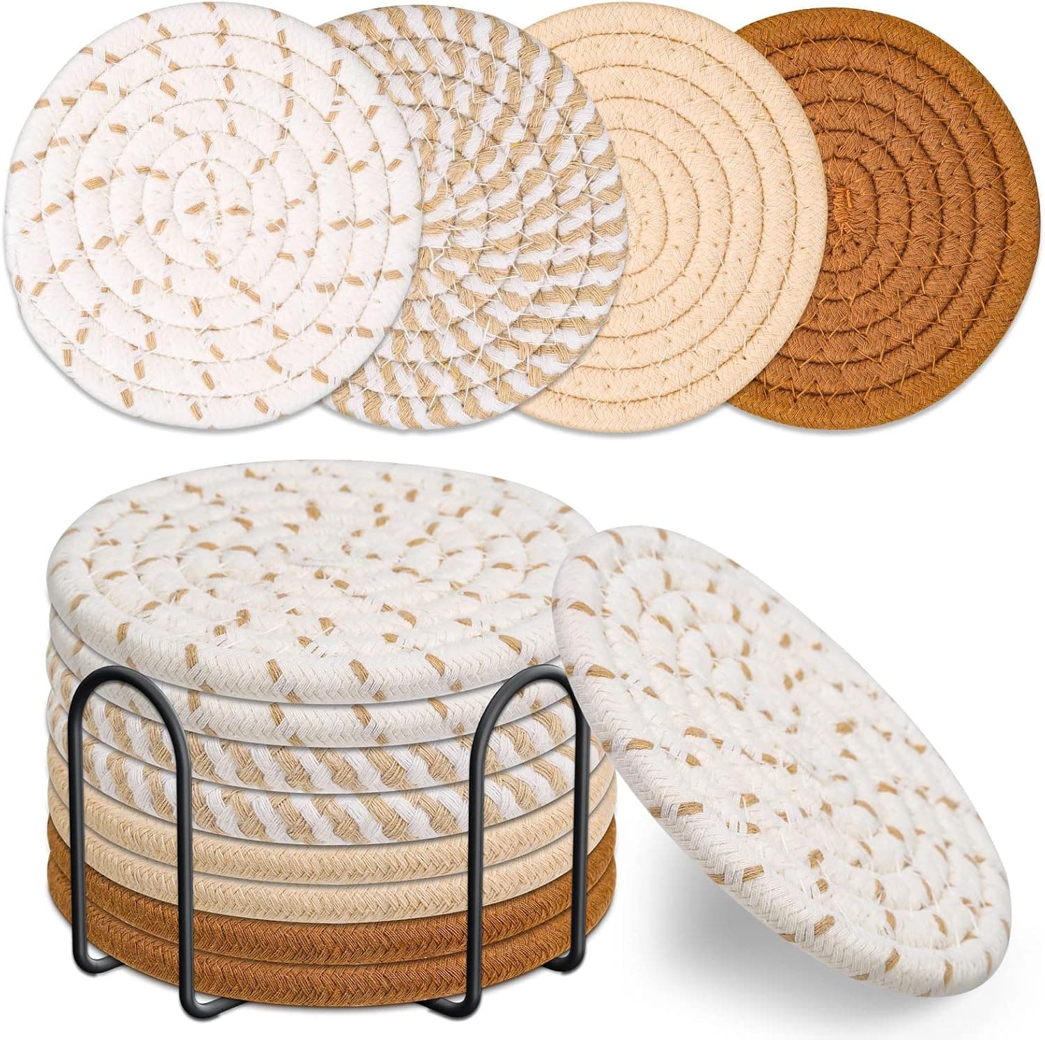 Mckanti Cotton Woven Absorbent Drink Coasters Set of 8