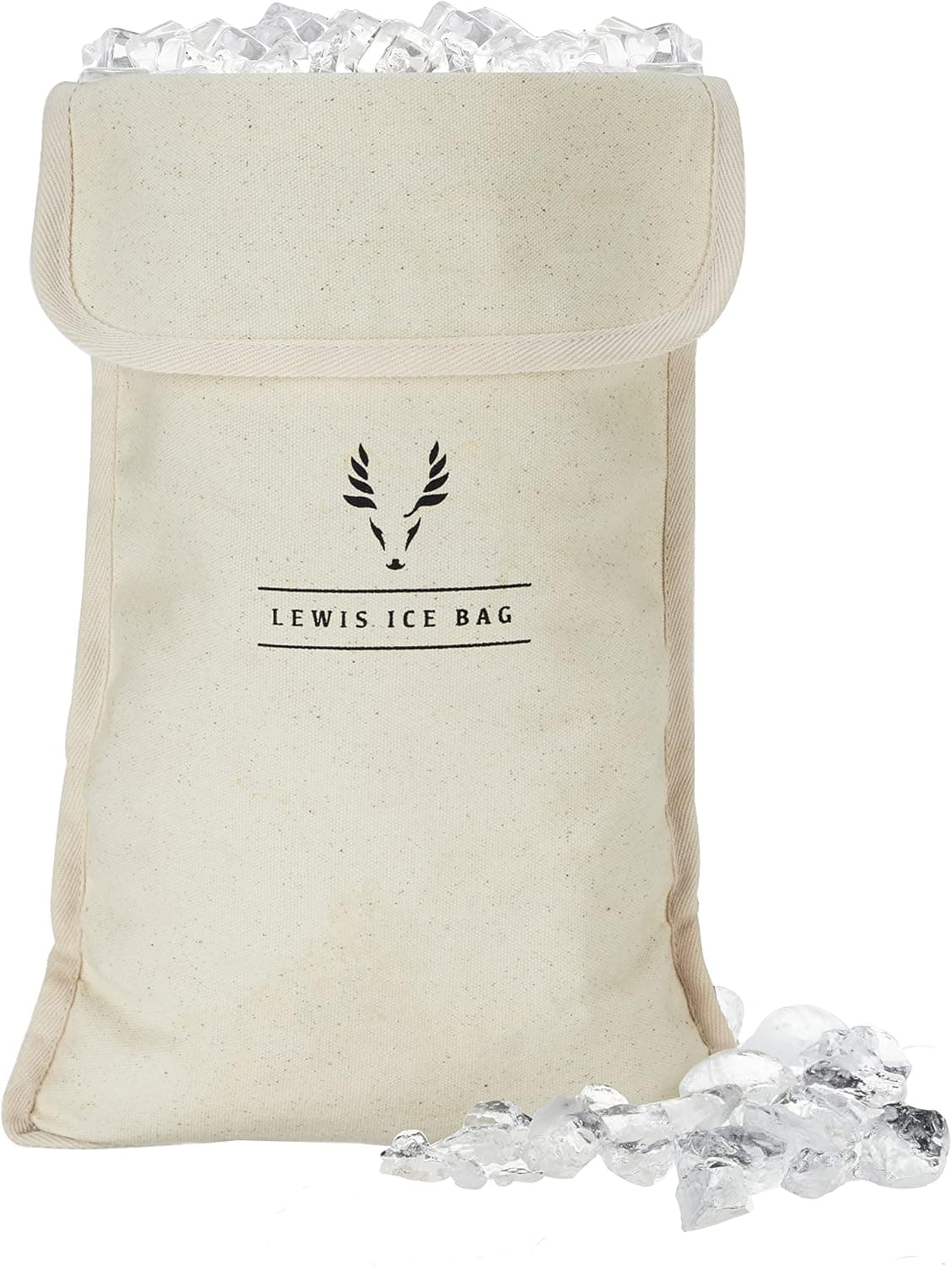 Viski Bartender's Lewis Ice Bag - Extra Large Professional Canvas Ice Crushing Bag 10" x 18"
