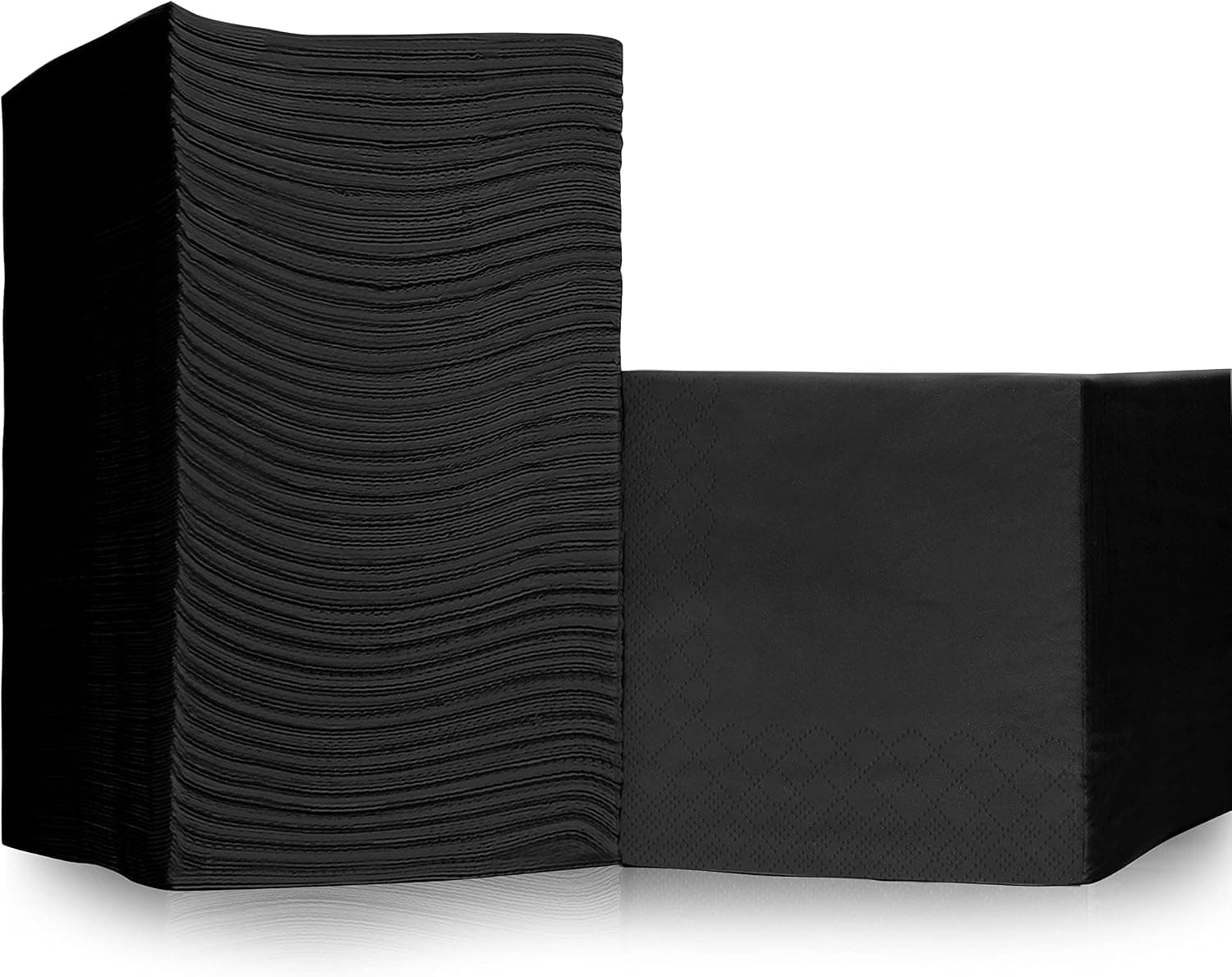 500 Pack Cocktail Napkins, 3-Ply Black Beverage Napkins