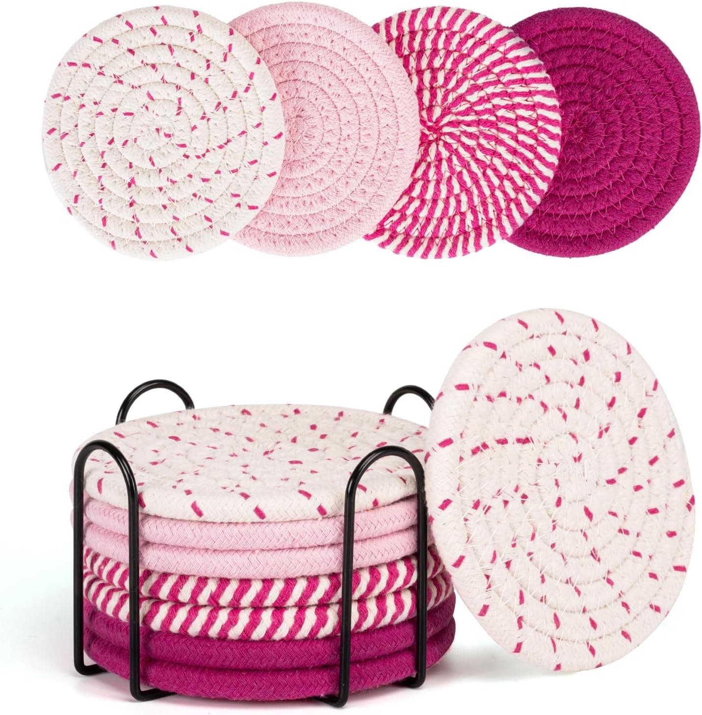 Color Absorbent Drink Coasters 8-Pack (Pink)