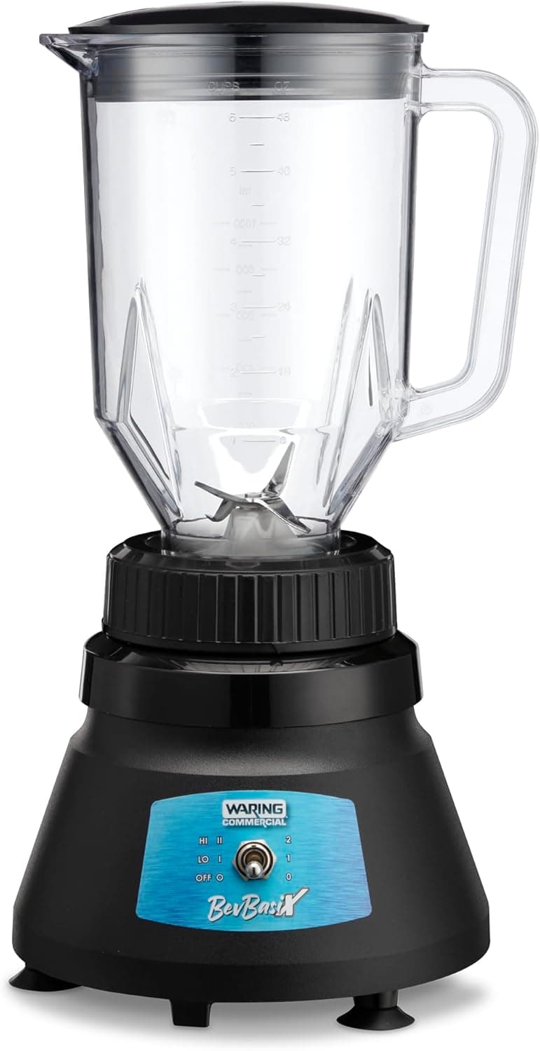 Waring Commercial BevBasix Bar Blender, 1/2 HP 2-Speed, 48 oz Copolyester Jar, BB145