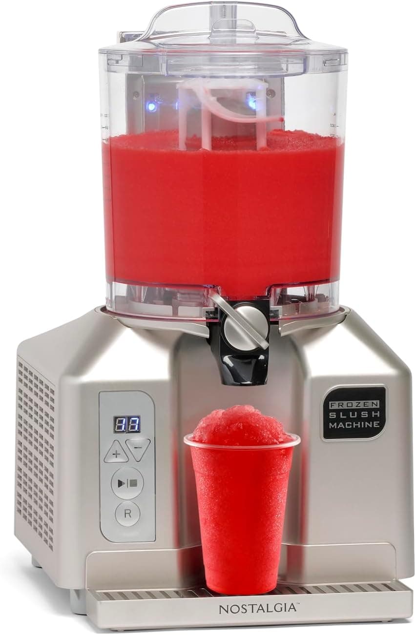 Nostalgia Professional Frozen Slush Machine, 2.8 Liter Blender, Stainless-Steel