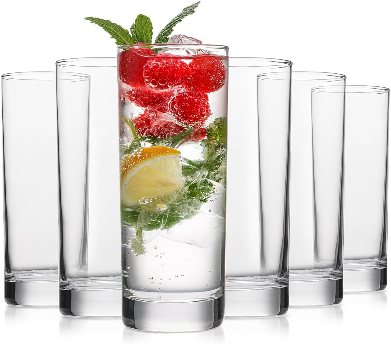 OUWO Highball Glasses Set of 6 11.5oz Tall Drinking
