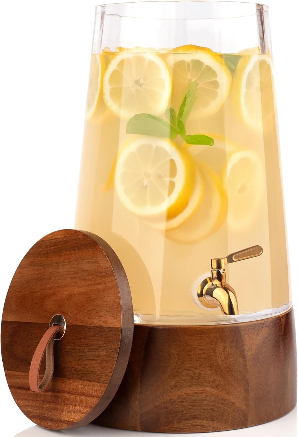 FOODLE Large Glass Drink Dispenser with Spigot 1.72 Gallon