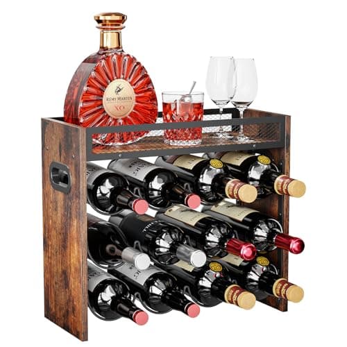 KLM 3-Tier Wine Bottle Display Rack, Holds 12 Bottles.