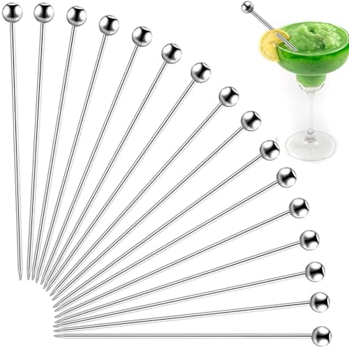 20 PCS Stainless Steel Cocktail Picks 4.3 Inch, Reusable Coctail Skewers
