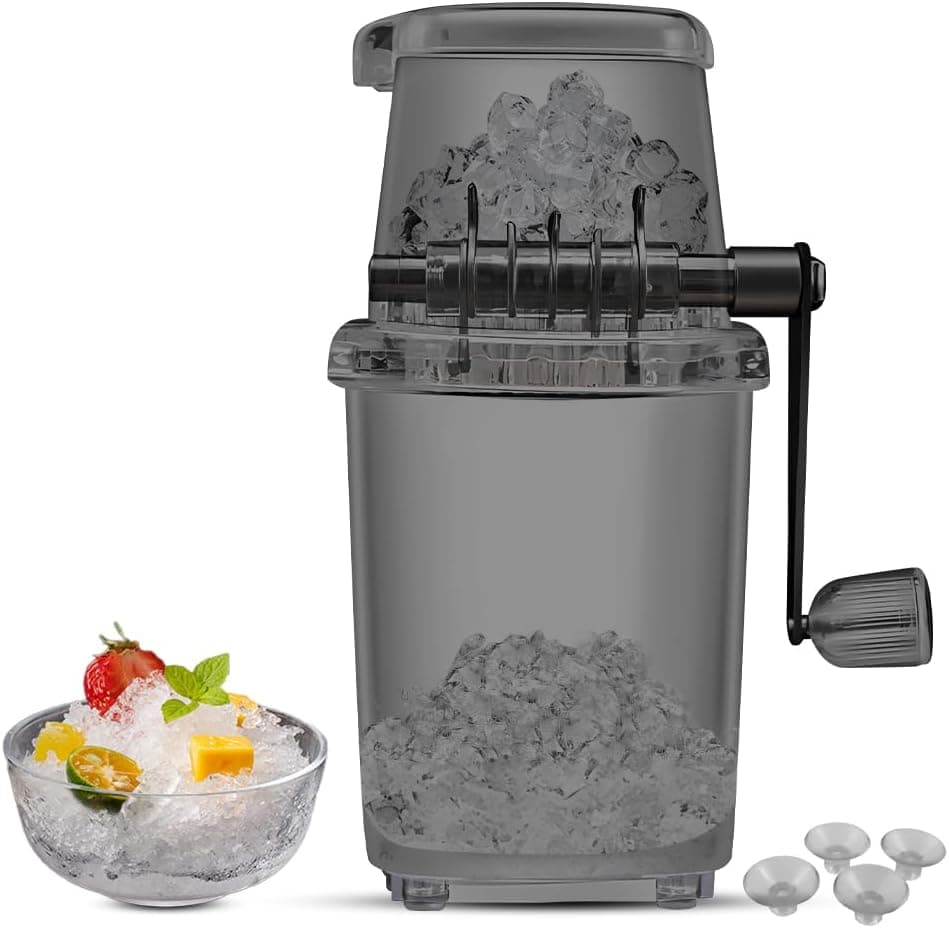Pilipane Hand Ice Crusher Machine Manual Hand Crank with Suction Cups