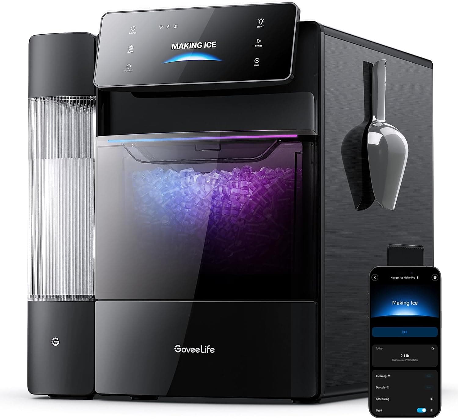 GoveeLife Smart Nugget Ice Maker Pro, 60lbs Daily, Ultra-Quiet