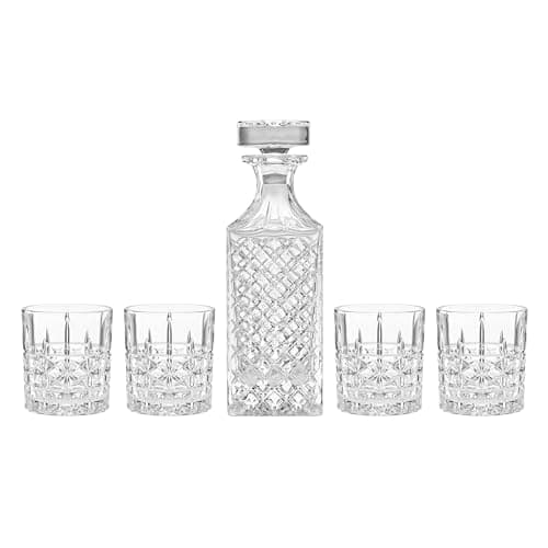 Oneida Apollo 5-Piece Whiskey Decanter & Glass Set