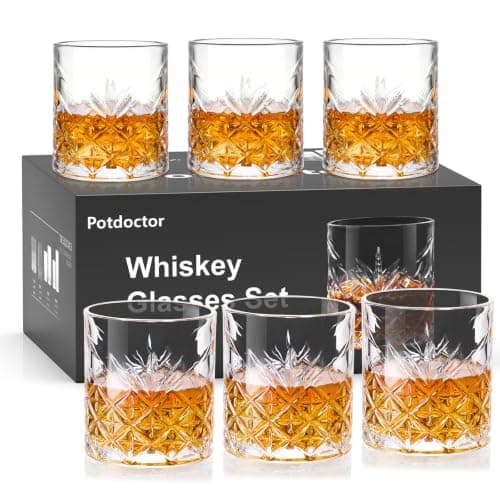Whiskey Glasses Lead-Free Old Fashioned Glass Rocks Set of 6 11.5oz