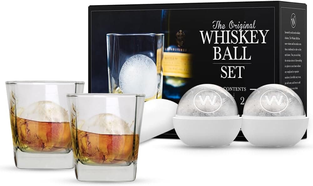 The Original Whiskey Ball Duo Set with 2 Rock Glasses